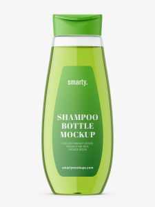 Transparent cosmetic bottle mockup