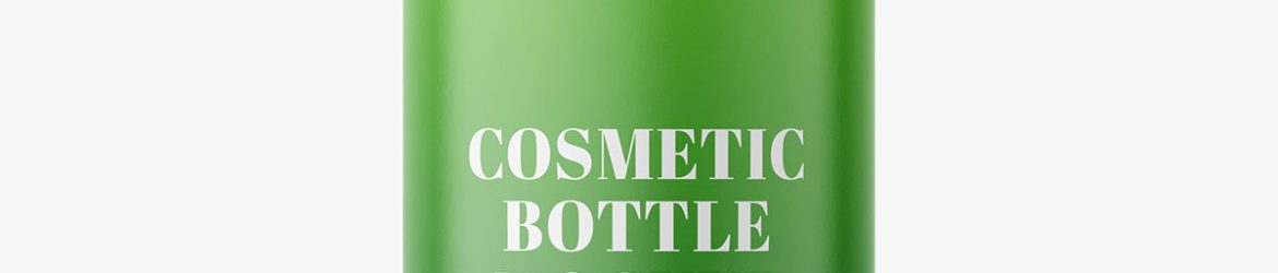 Transparent cosmetic oil bottle mockup