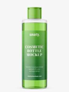 Transparent cosmetic oil bottle mockup