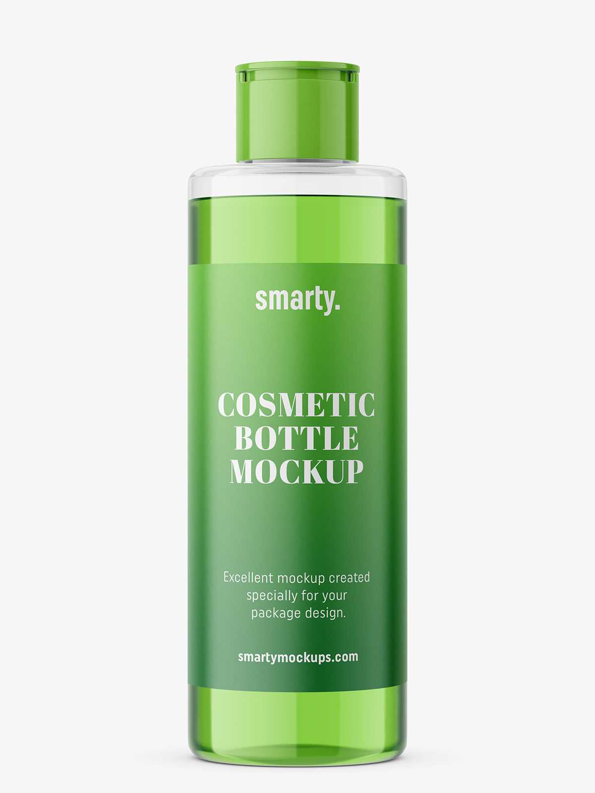 Transparent cosmetic oil bottle mockup