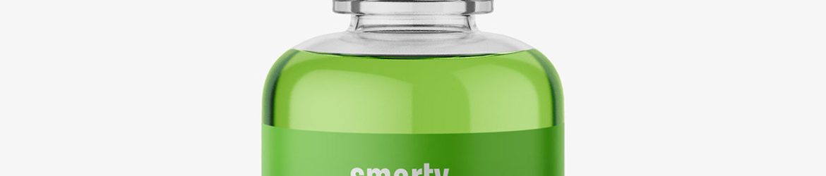 Transparent dropper bottle mockup