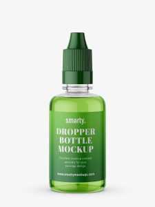Transparent dropper bottle mockup