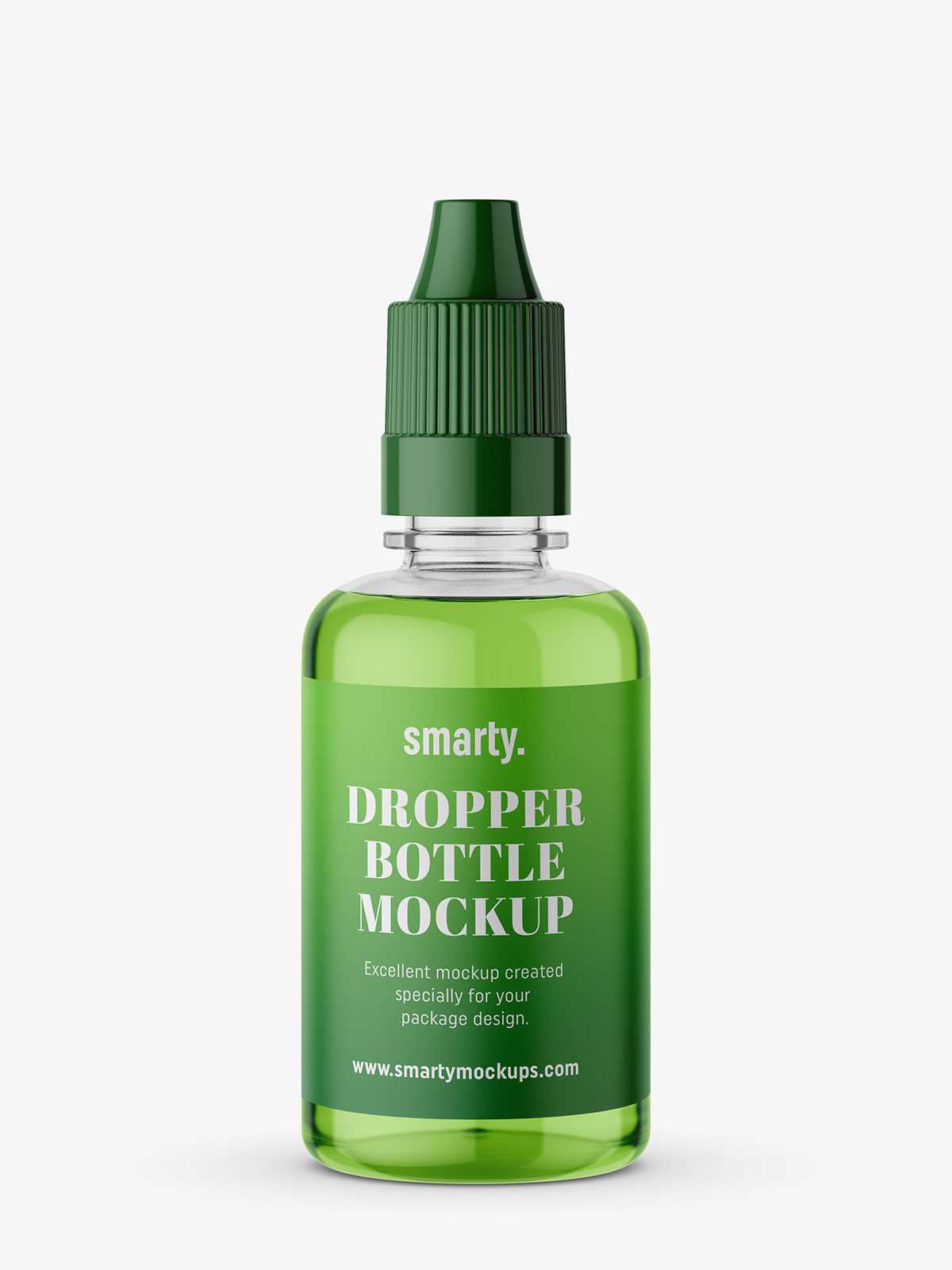 Transparent dropper bottle mockup