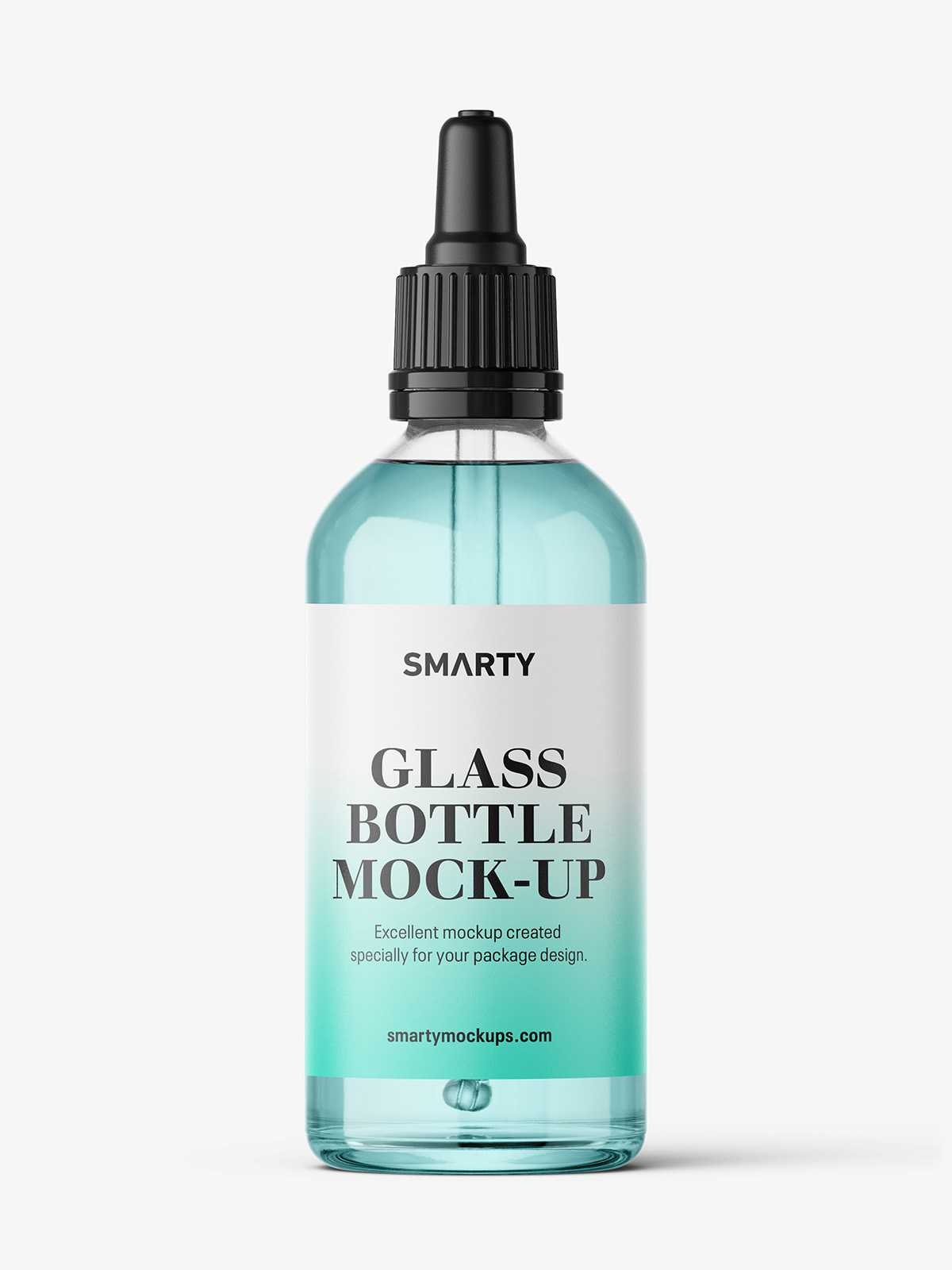 Transparent dropper bottle mockup / 100 ml