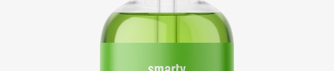 Transparent dropper bottle mockup
