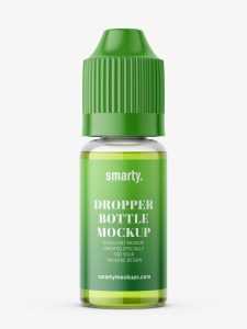 Transparent dropper bottle mockup