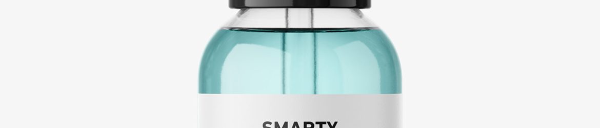 Transparent dropper bottle mockup / 30 ml