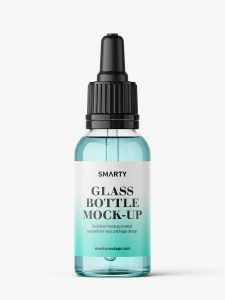 Transparent dropper bottle mockup / 30 ml