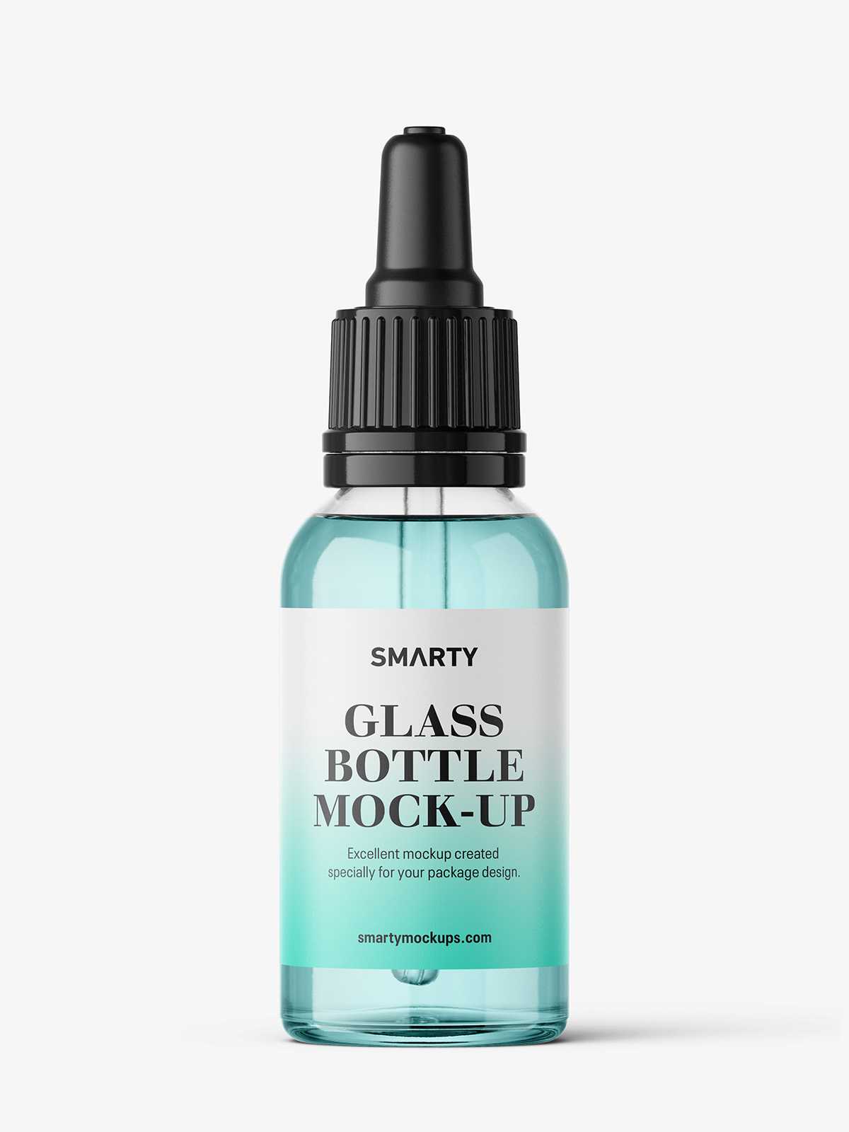 Transparent dropper bottle mockup / 30 ml