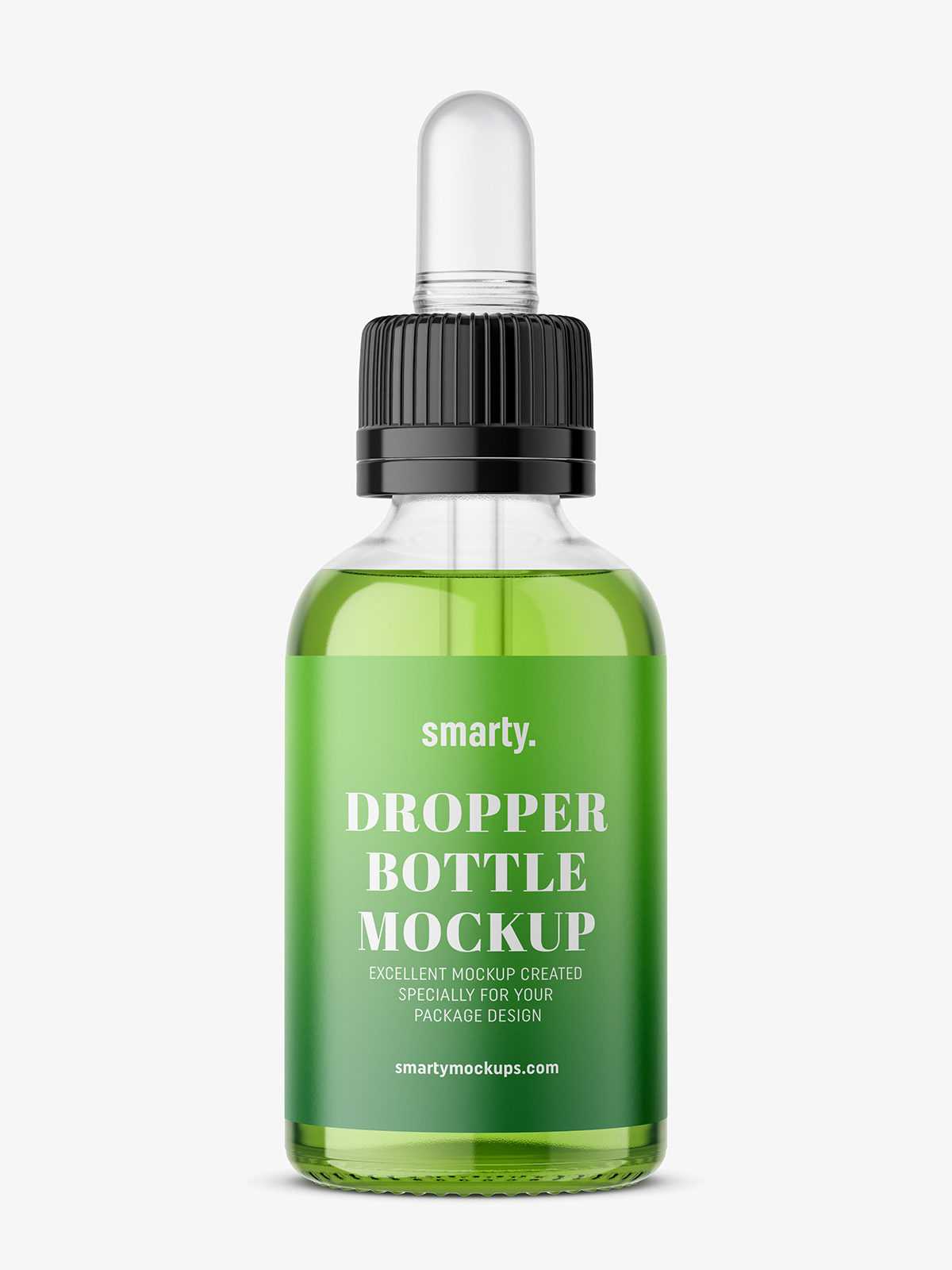 Transparent dropper bottle mockup