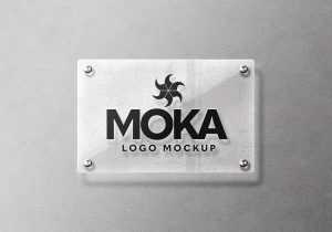 Transparent Glass Logo Mockup