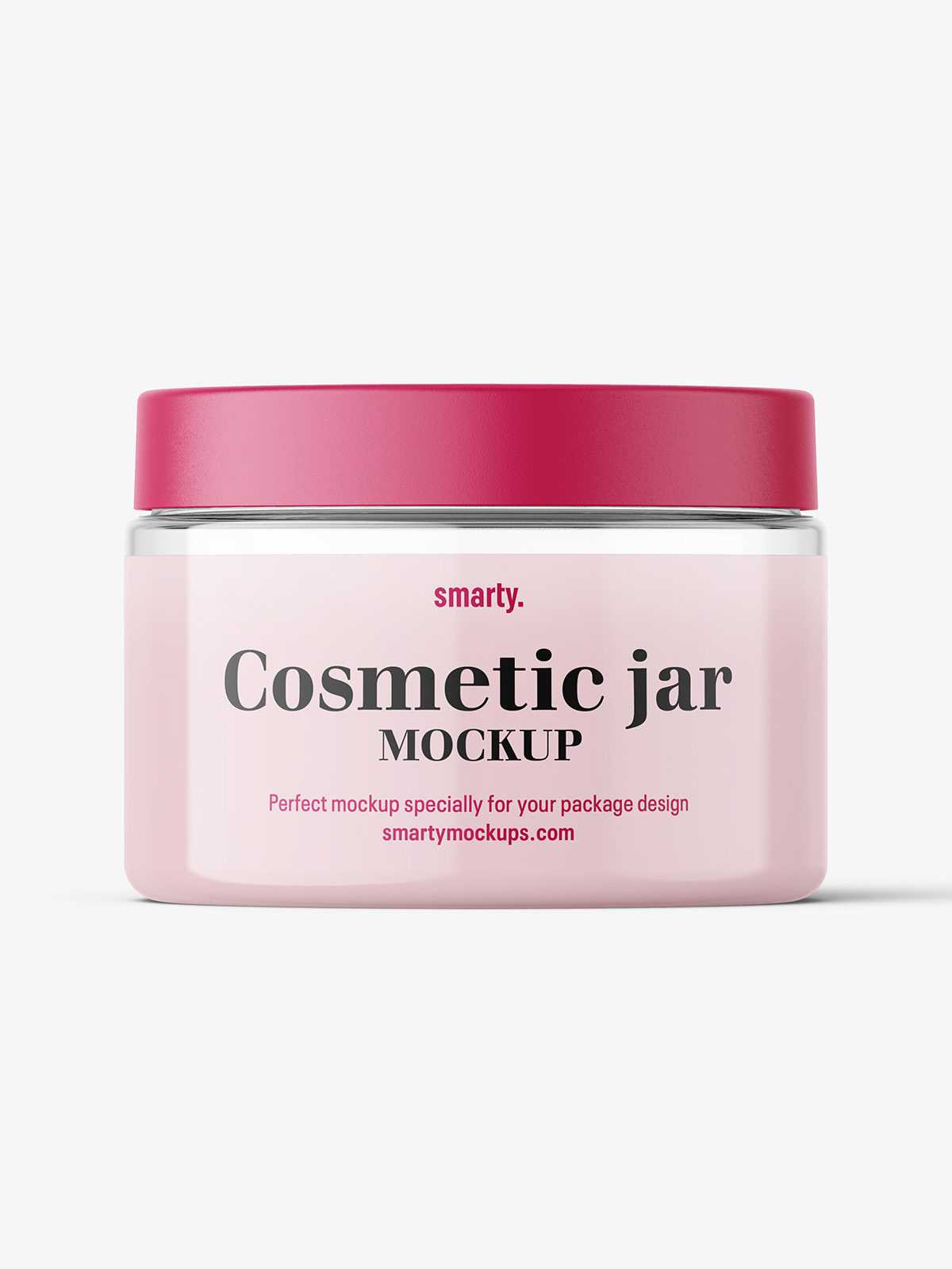 Transparent jar filled with cream mockup / 150ml