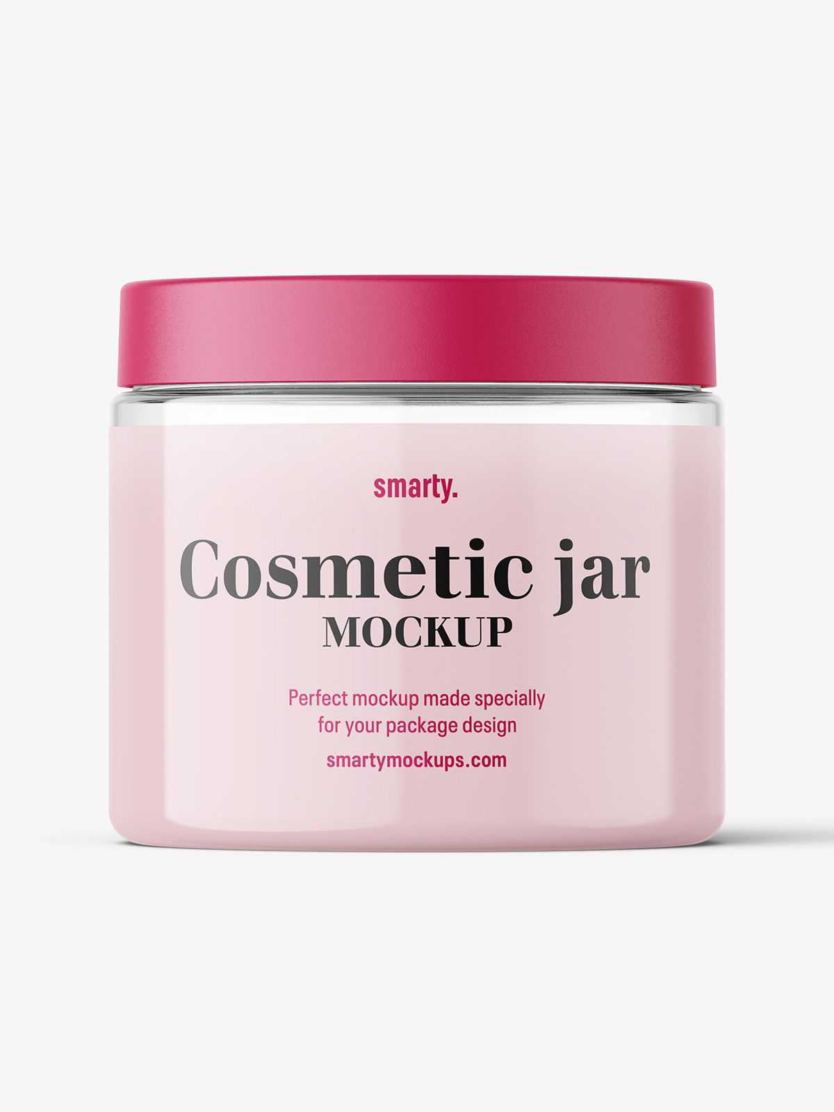 Transparent jar filled with cream mockup / 200ml