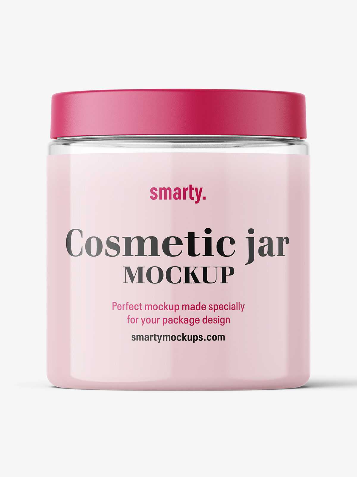 Transparent jar filled with cream mockup / 250ml