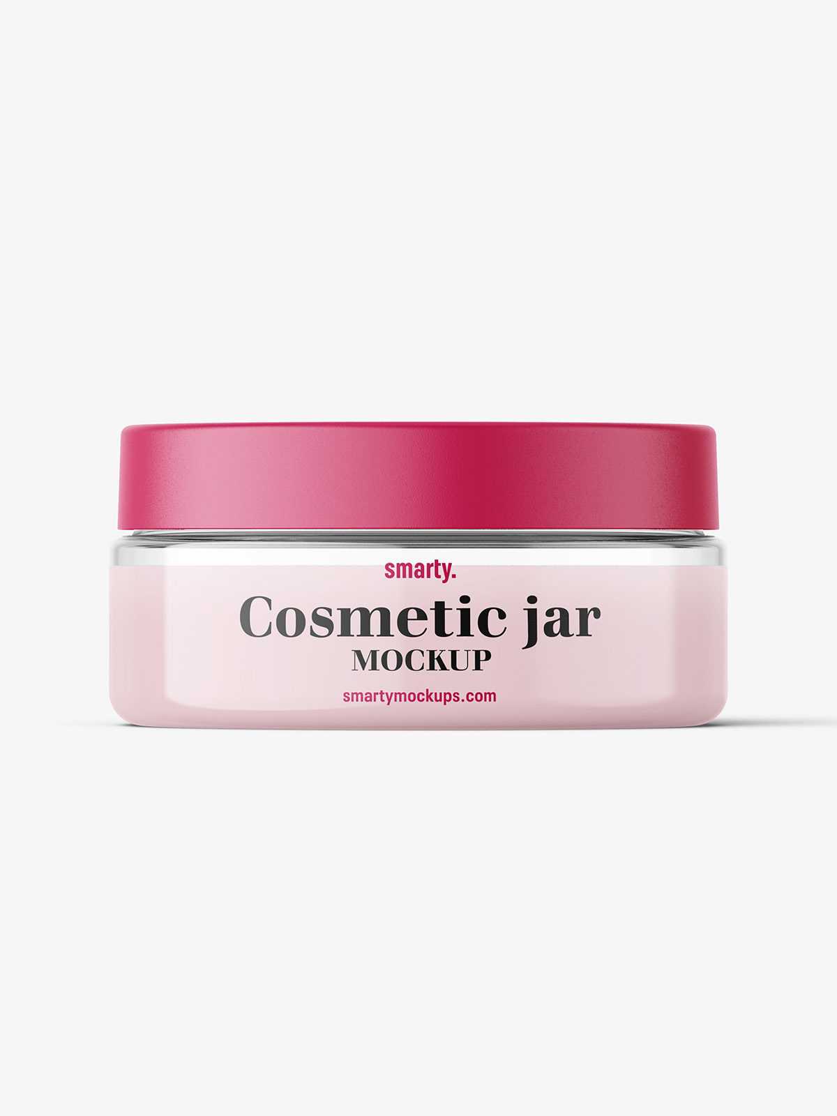 Transparent jar filled with cream mockup / 75ml