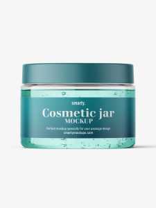Transparent jar filled with gel mockup / 150ml