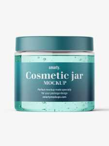 Transparent jar filled with gel mockup / 200ml
