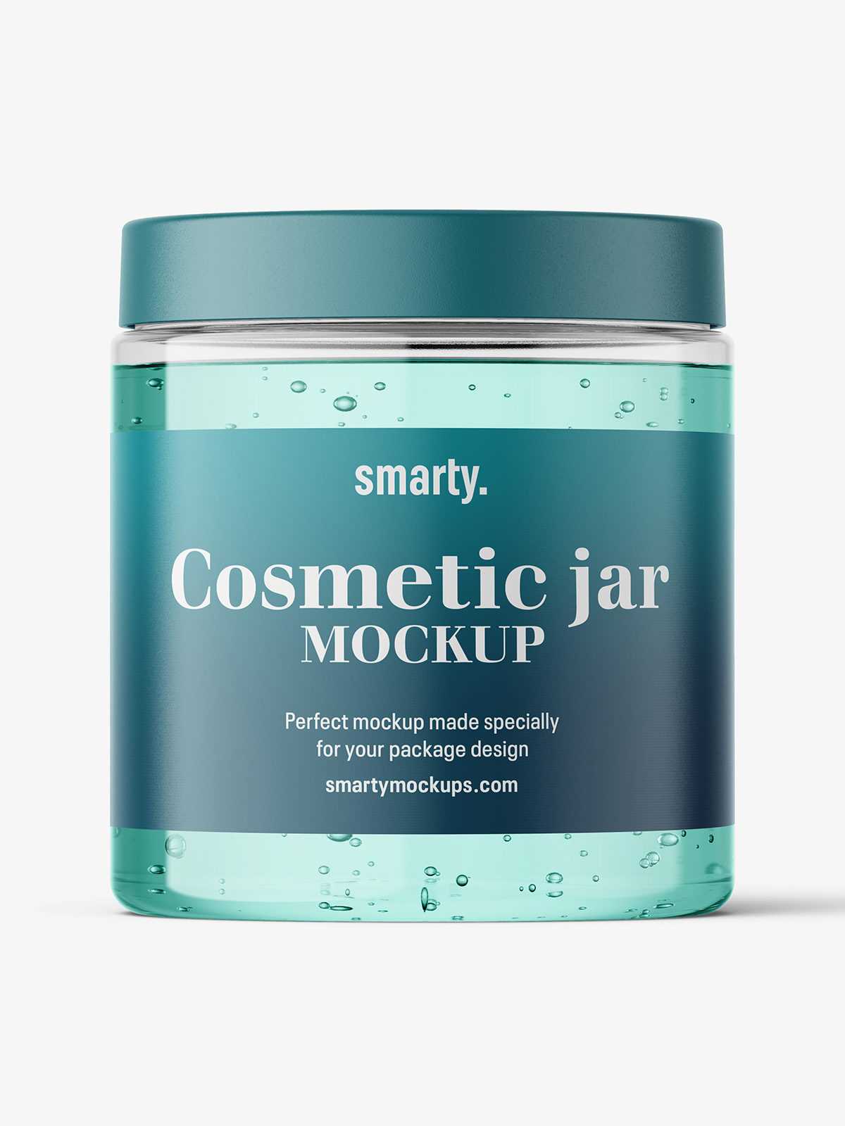 Transparent jar filled with gel mockup / 300ml