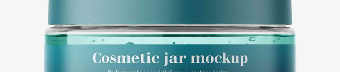 Transparent jar filled with gel mockup / 75ml