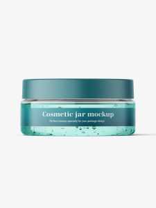 Transparent jar filled with gel mockup / 75ml