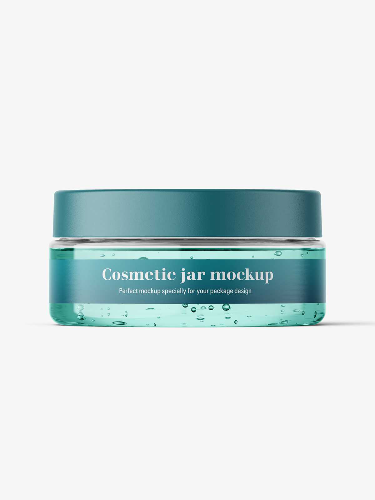 Transparent jar filled with gel mockup / 75ml