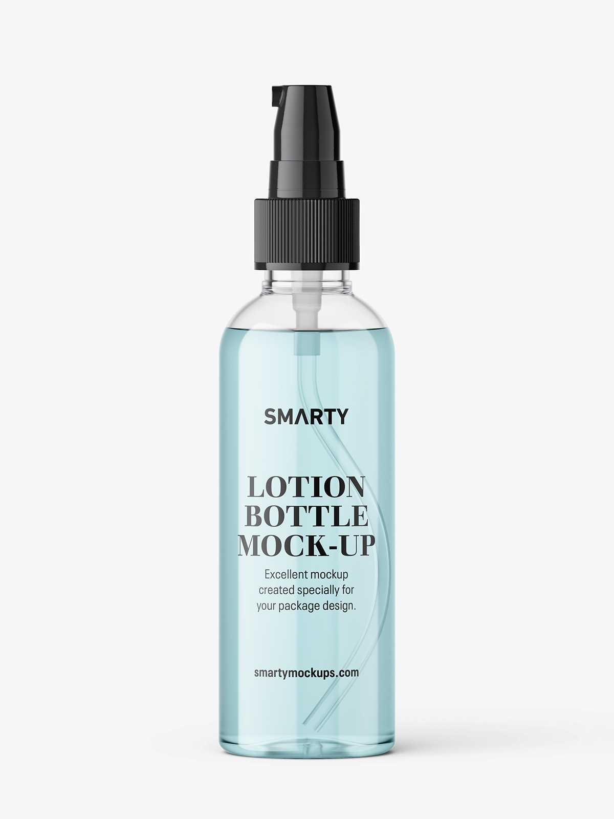 Transparent lotion pump bottle mockup