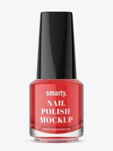 Transparent nail polish bottle mockup