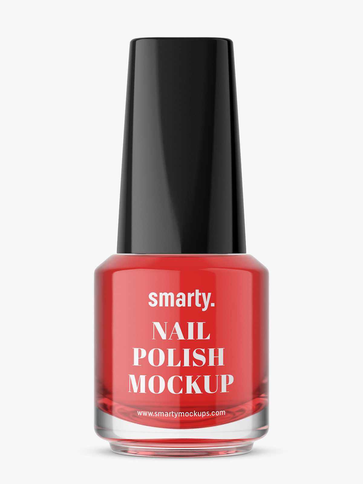Transparent nail polish bottle mockup