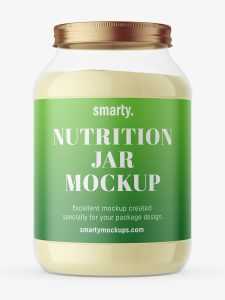 Transparent nutrition jar mockup