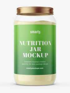 Transparent nutrition jar mockup