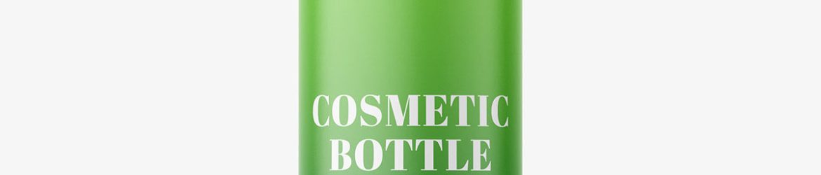 Transparent oil bottle mockup