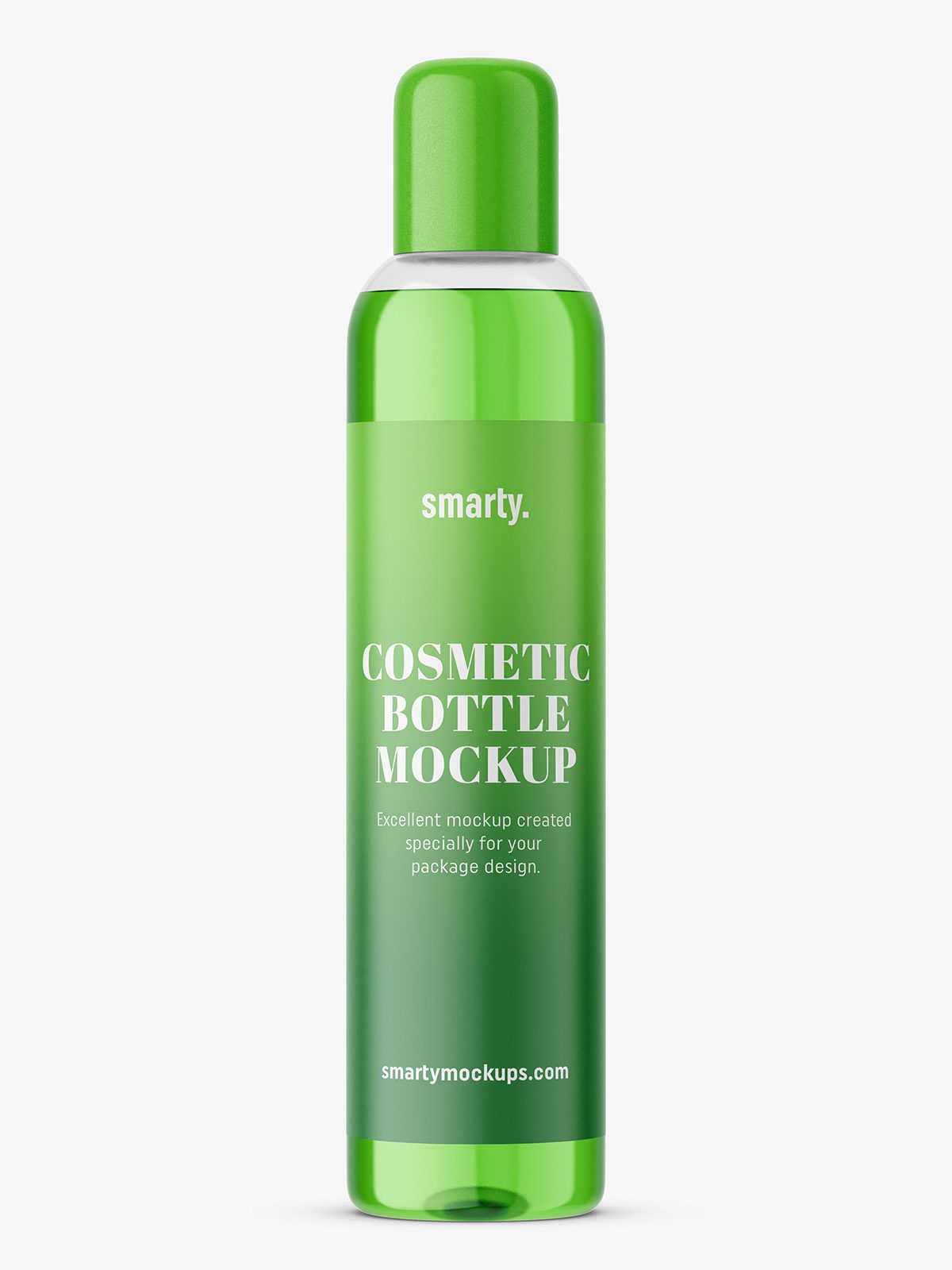 Transparent oil bottle mockup