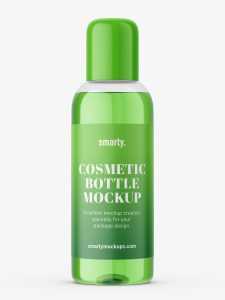 Transparent oil bottle mockup
