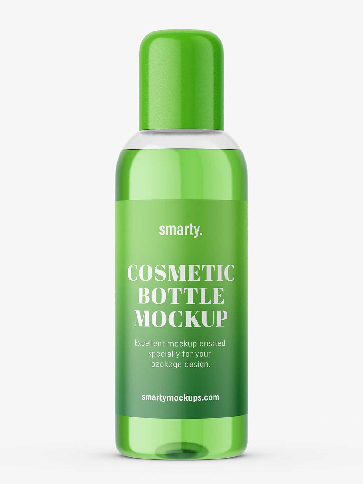 Transparent oil bottle mockup