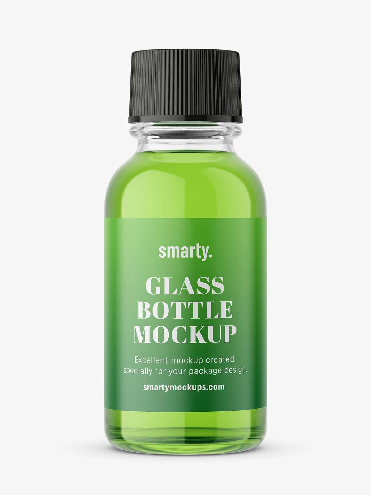 Transparent pharmacy bottle mockup