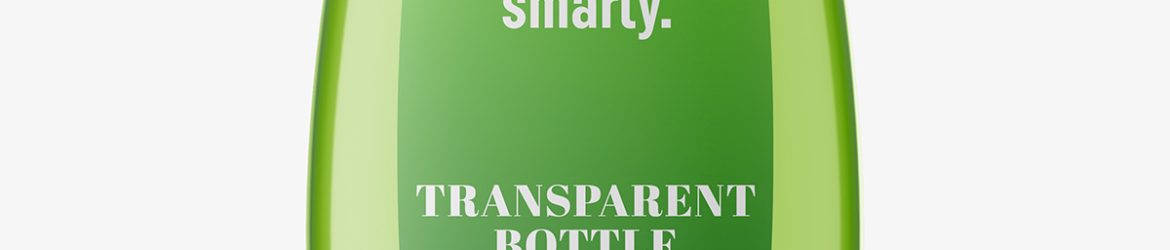 Transparent plastic bottle mockup
