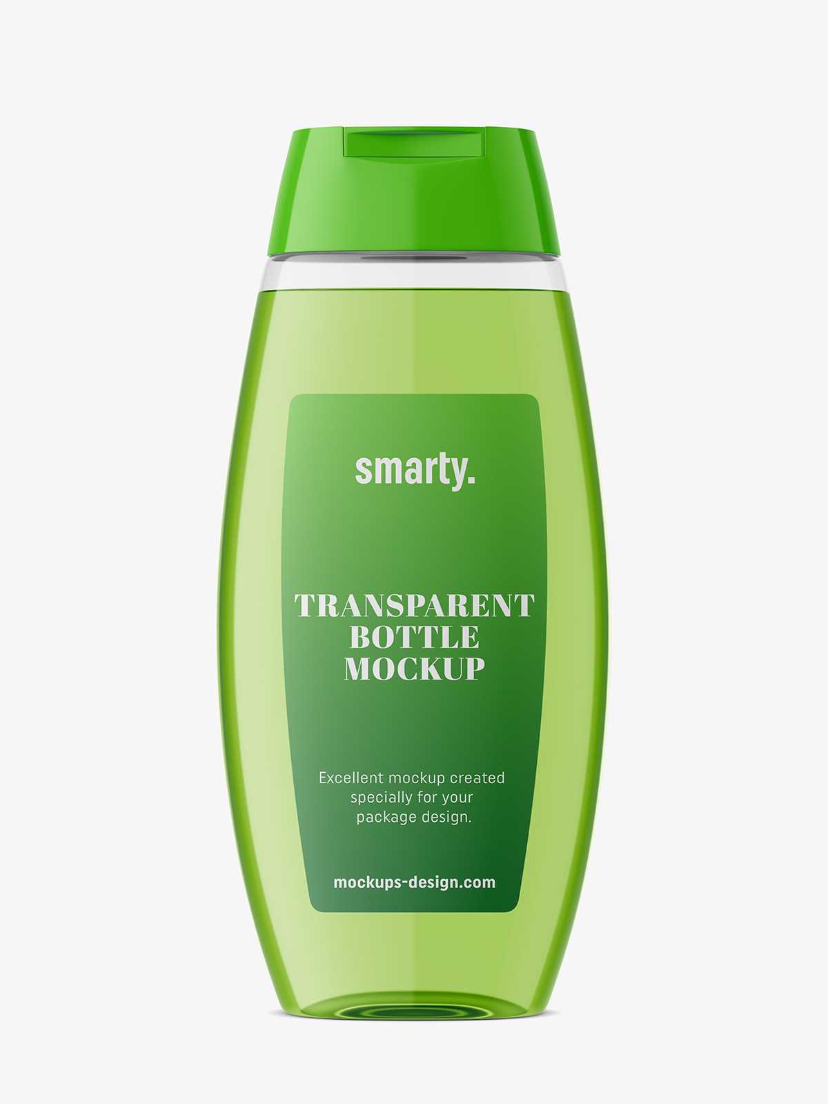 Transparent plastic bottle mockup