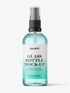 Transparent pump bottle mockup / 100 ml
