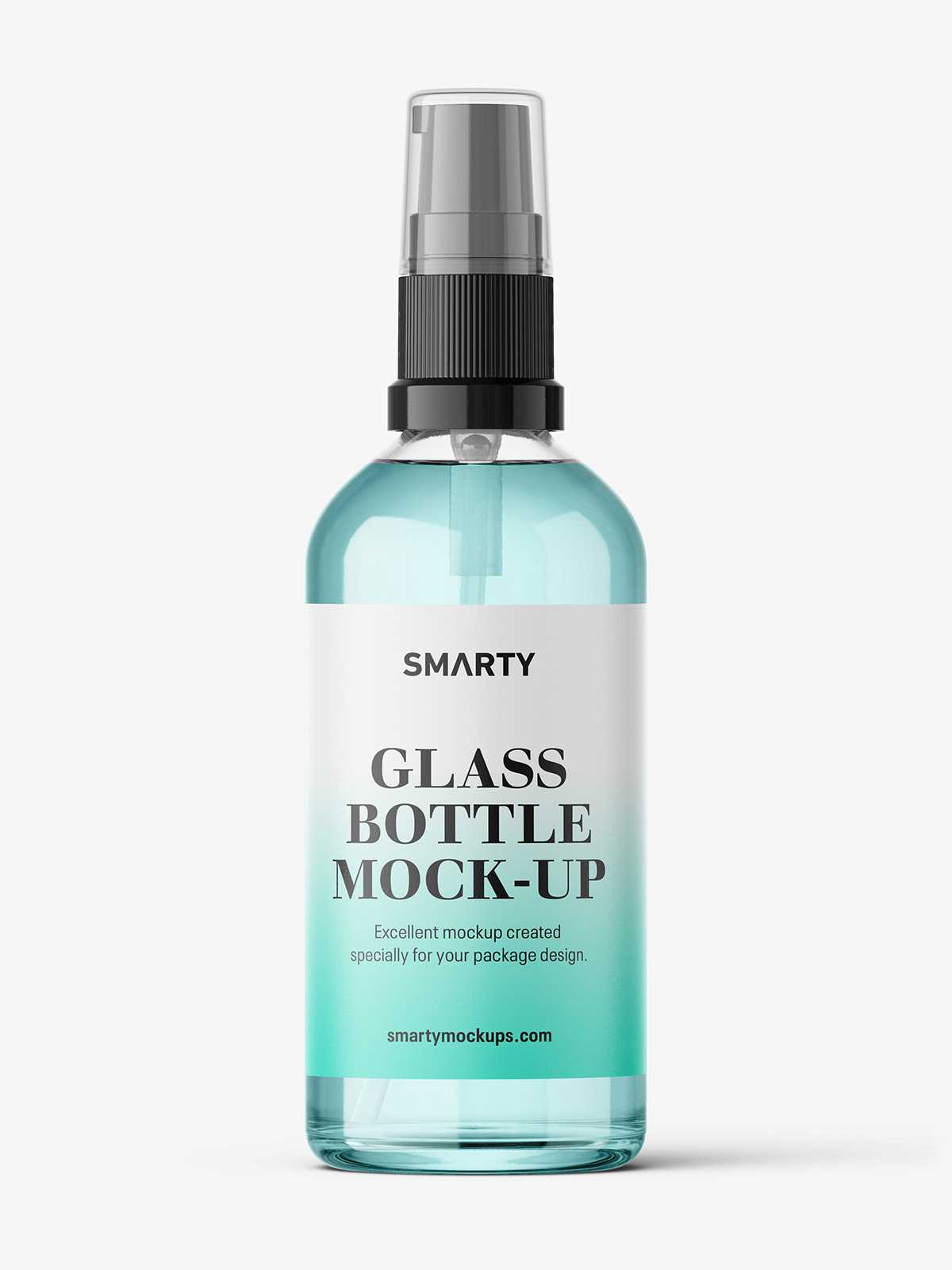 Transparent pump bottle mockup / 100 ml