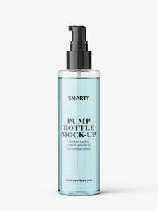 Transparent pump bottle mockup