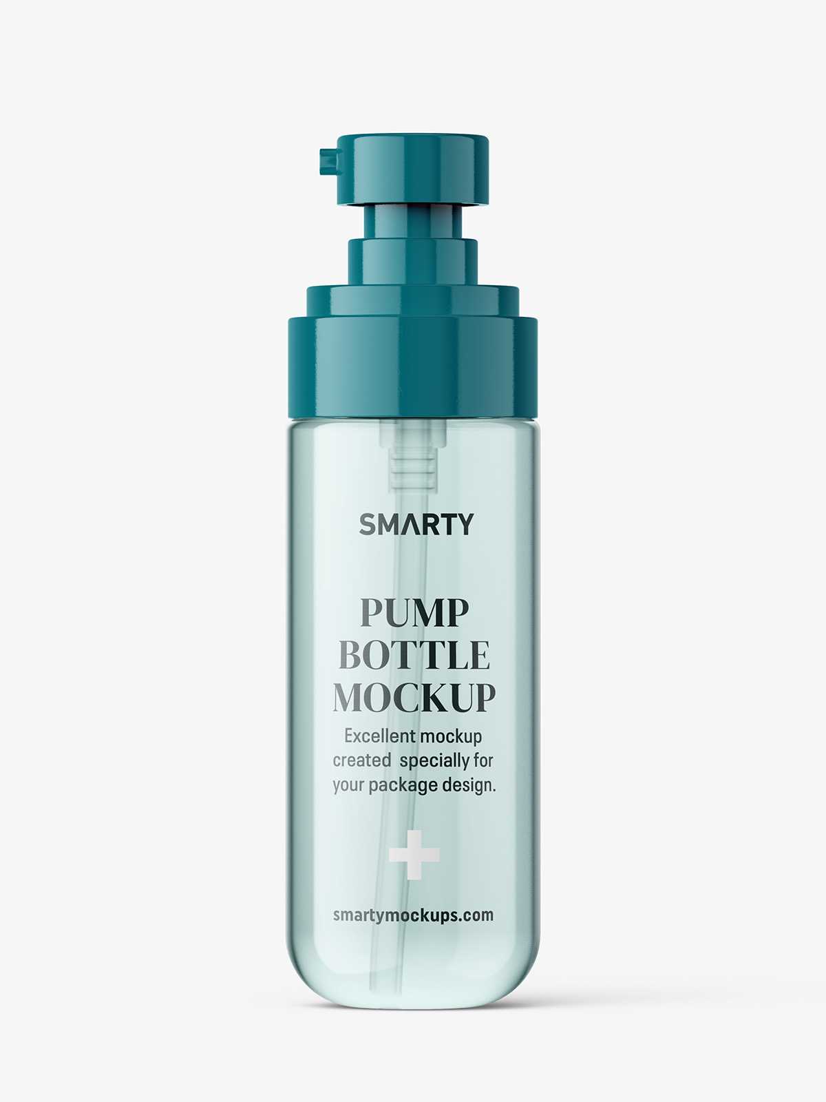 Transparent pump bottle mockup / 60 ml
