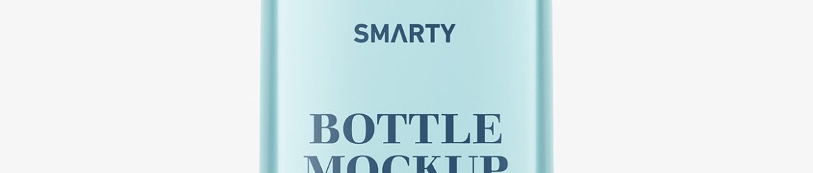Transparent universal plastic bottle mockup