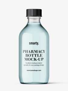 Transparent winchester bottle mockup / 150 ml