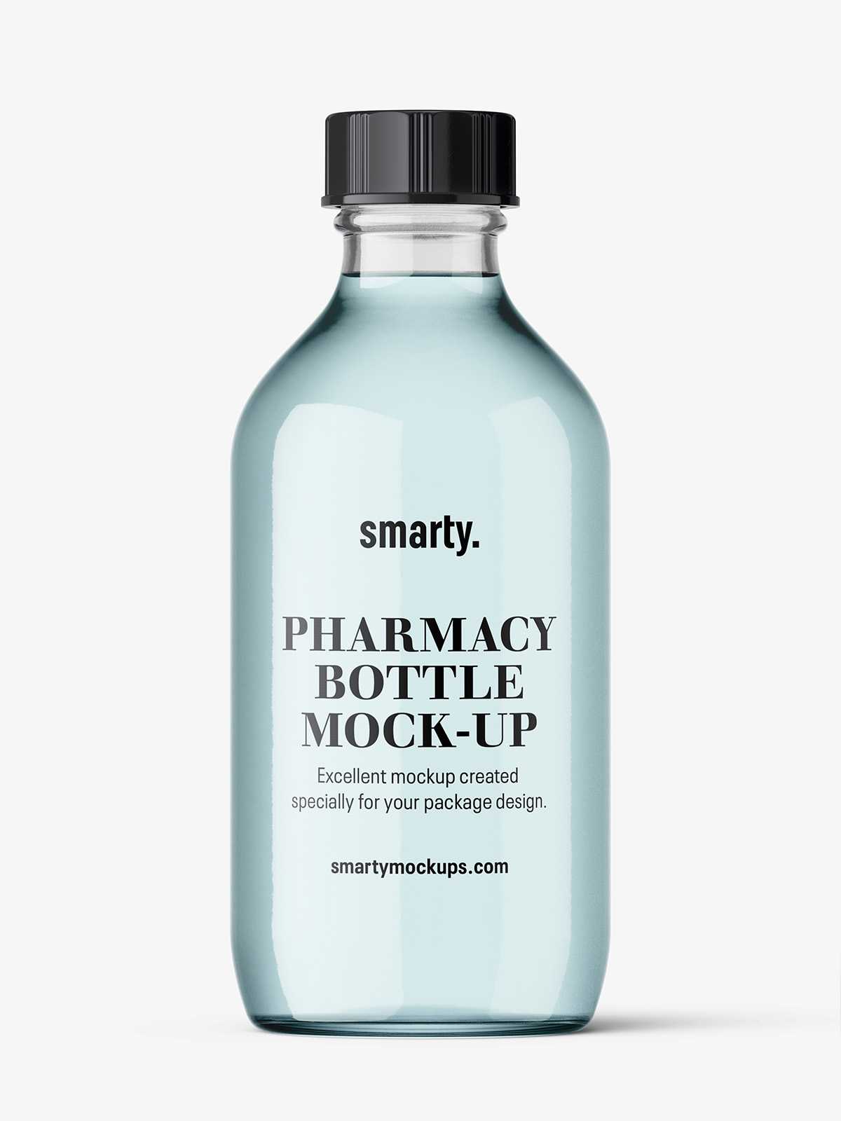 Transparent winchester bottle mockup / 150 ml