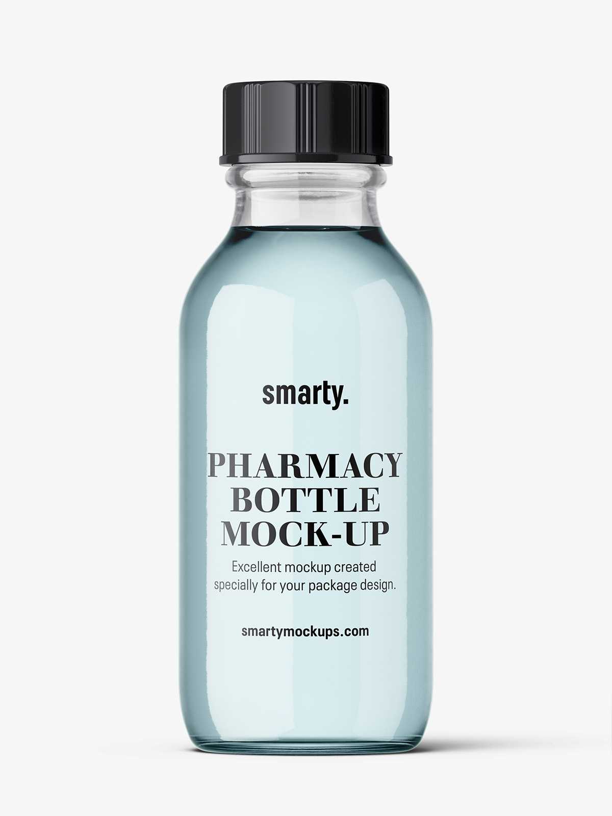 Transparent winchester bottle mockup / 30 ml