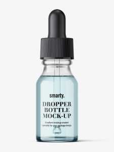 Transparent winchester dropper bottle mockup / 15 ml