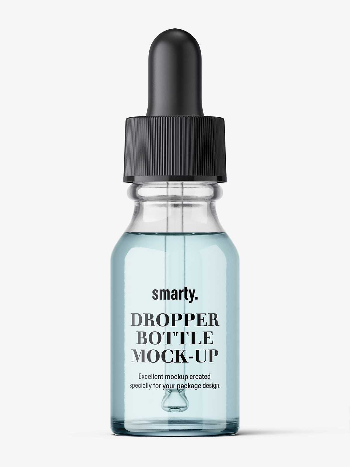 Transparent winchester dropper bottle mockup / 15 ml