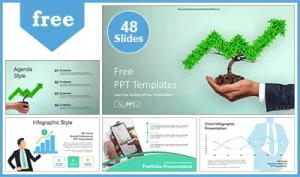Trees Growing Finance Chart PowerPoint Templates
