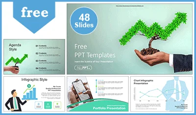 Trees Growing Finance Chart PowerPoint Templates
