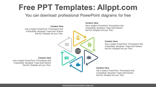 Triangle Line Arrow PowerPoint Diagram